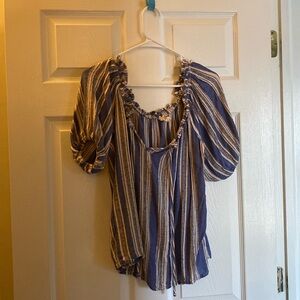 Blue striped top